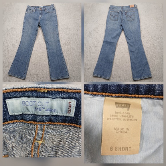 Levi Strauss Signature Denim - Levi's 515 Boot Cut Jeans Women's 6 Short‎ Medium Wash Stretch Denim